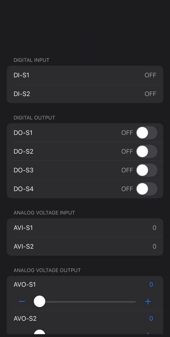 BANFi ONE app: EdgeRouter digital inputs and outputs, and 0-10 V analog inputs and outputs