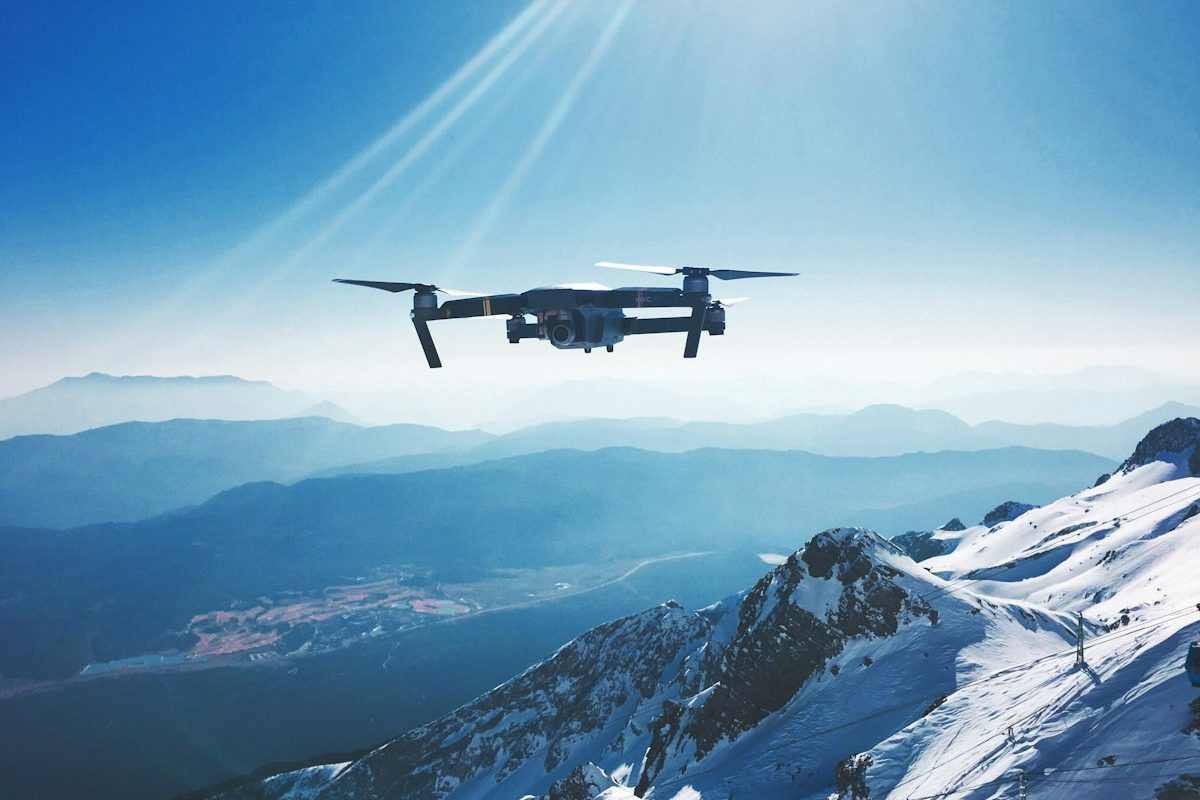 Drone over mountains