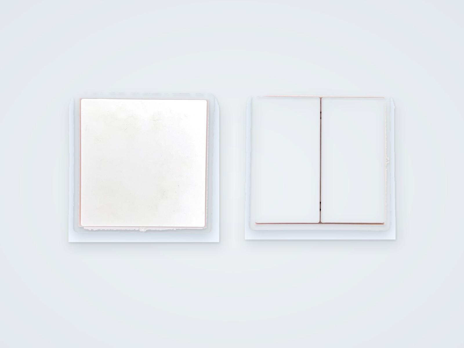 BFi5EWSSB single-rocker and BFi5EWSDB double-rocker battery-free wireless wall switches